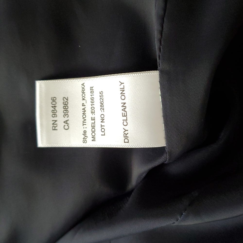 Theory Navy Textured Open Front Blazer Jacket Size 0 Pockets New Without Tag - Picture 10 of 12